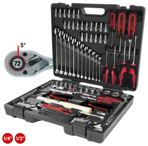 KS Tools Jeu d'outils universel 1/4"+1/2" CHROMEplus