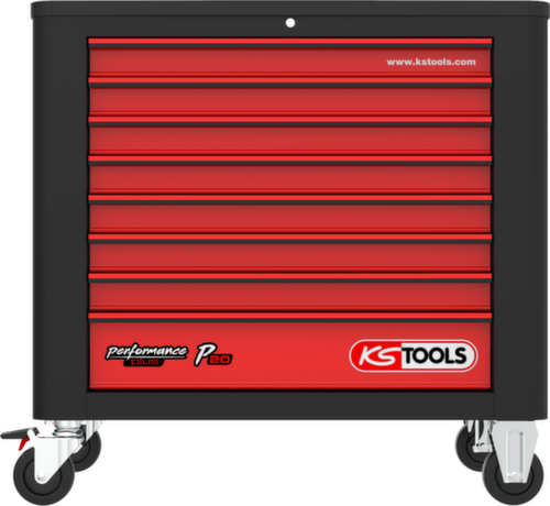 KS Tools PERFORMANCEplus P20 BLACK/ROT Chariot d'atelier avec 8 tiroirs