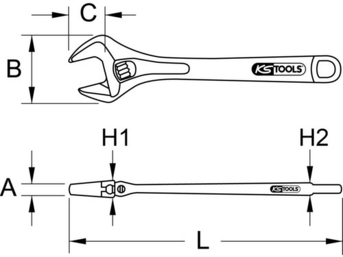 KS Tools Clé de fourche à rouleaux