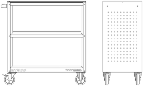 KRAFTWERK® Chariot de service BT900 40x80 avec tapis en caoutchouc