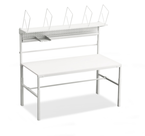 Treston Table d'emballage complète avec plaque perforée et dispositif dérouleur, largeur x profondeur 1800 x 900 mm