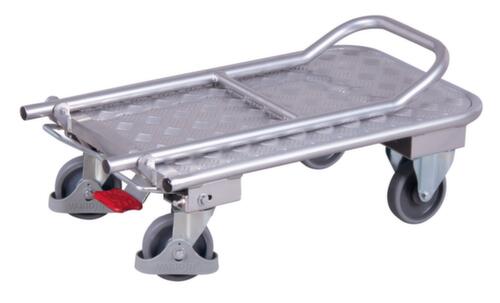 VARIOfit Chariot avec barre de poussée pliable avec plateforme en bois