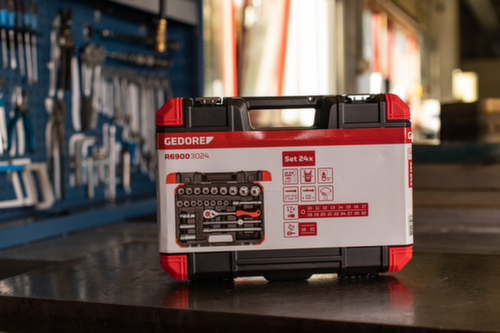 GEDORE R69003024 Jeu de clés à douilles 1/2" 10-32mm 24 pièces