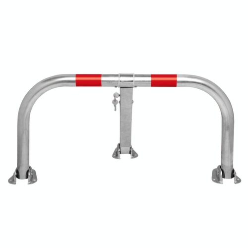 Barrière de parking rabattable SESAM, hauteur 455 mm, à cheviller