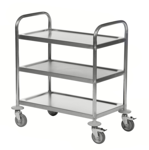 Kongamek Chariot à plateaux en acier inoxydable