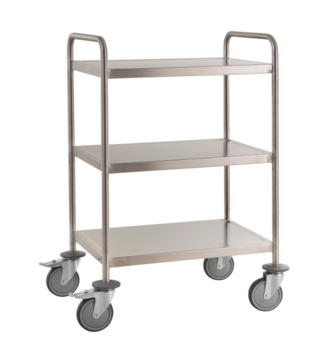 Kongamek Chariot à plateaux en acier inoxydable