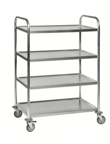 Kongamek Chariot à plateaux en acier inoxydable, force 100 kg, 4 plateaux