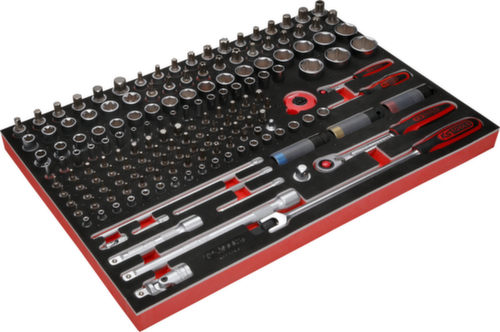 KS Tools 1/4" + 1/2" socket set in foam insert