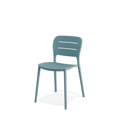 VEBA chaise de terrasse Essentials Propi, assise bleu, piètement 4 pieds
