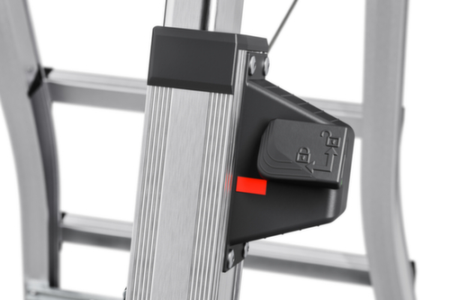 Hailo Double escabeau télescopique TopLine D100, 2 x 4 / 2 x 5 / 2 x 6 échelons et marches profilés antidérapants