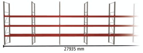 META Rayonnage à palettes MULTIPAL pour 80 palettes, largeur 27935 mm, 4 niveaux de stockage