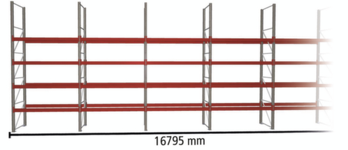 META Rayonnage à palettes MULTIPAL pour 90 palettes, largeur 16795 mm, 5 niveaux de stockage
