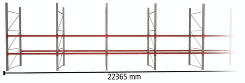META Rayonnage à palettes MULTIPAL pour 72 palettes, largeur 22365 mm, 3 niveaux de stockage