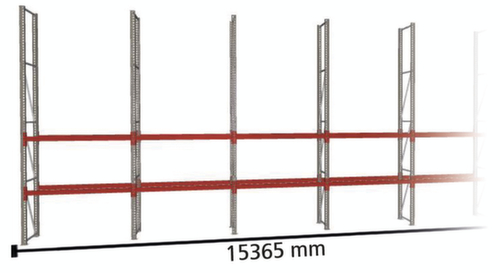 META Rayonnage à palettes MULTIPAL pour 32 palettes, largeur 15365 mm, 4 niveaux de stockage