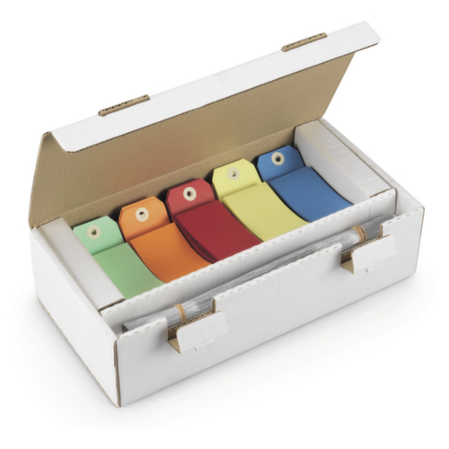 Etiquette en carte couleurs assorties 125 x 63 mm