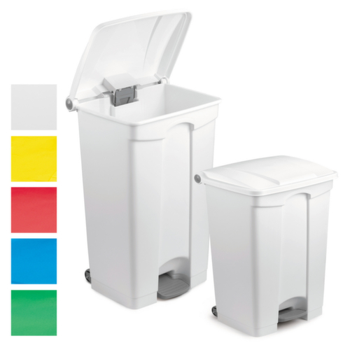 Poubelle à pédale avec couvercle blanc
