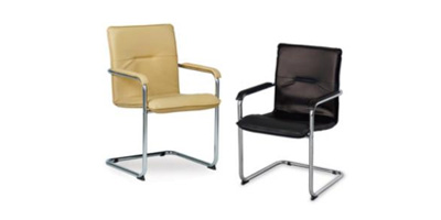 Stoelen van stalen buizen met kunstleer en leren bekleding