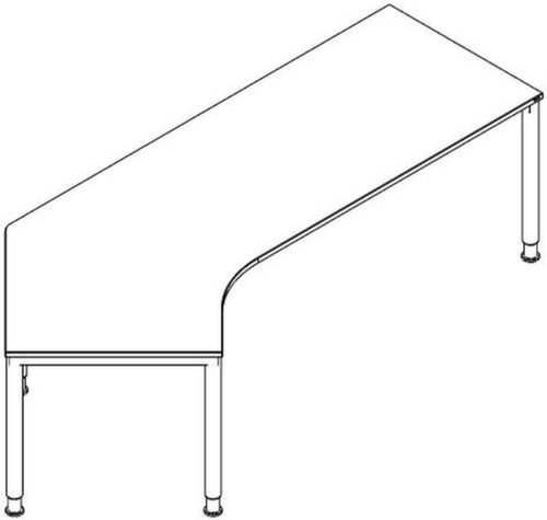 Höhenverstellbarer Winkel-Schreibtisch RQ60 mit 4-Fußgestell Standard 1 L