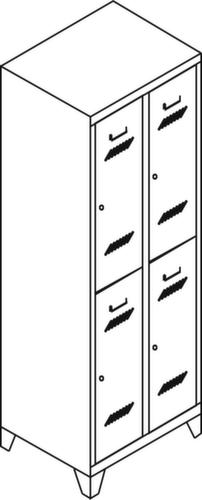 PAVOY Doppelstöckiger Garderobenschrank Basis lichtgrau mit 3x2 Abteilen, Abteilbreite 300 mm Technische Zeichnung 2 L