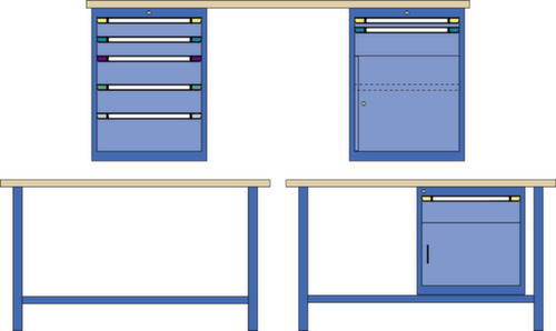Thurmetall Werkbank mit bis zu 11 Schubladen Standard 1 L
