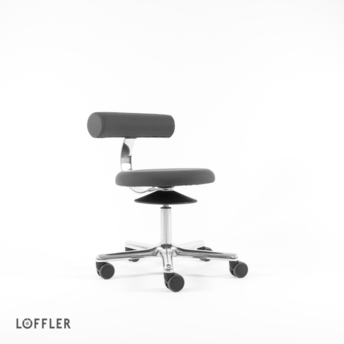 Löffler Hocker Aogo, Sitz grau, Rollen Standard 2 L