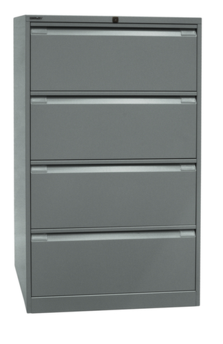 Bisley Hängeregistraturschrank, 4 Auszüge, silber/silber Standard 2 L