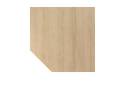 Eckiges Verkettungselement mit Stützfuß, Breite x Tiefe 1200 x 1200 mm, Platte Eiche Standard 1 L