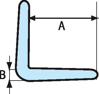 Kantenschutzleiste aus PE-Schaum in L-Form, Länge 2000 mm Technische Zeichnung 1 L