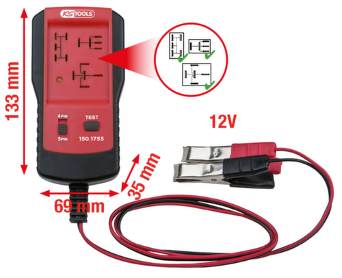 KS Tools 12V Relais-Tester Standard 2 L