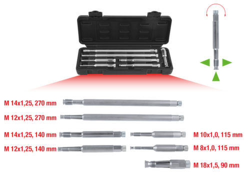 KS Tools Glühkerzen und Zündkerzen-Gewindeschneidwerkzeug-Satz Standard 2 L