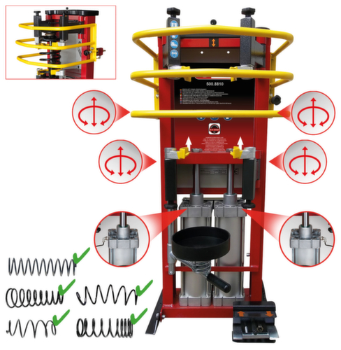 KS Tools Druckluft-Stand-Federspanner mit Doppel-Zylinder Standard 2 L