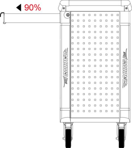 KS Tools Werkzeugwagen RACINGline, 7 Schublade(n) Technische Zeichnung 1 L