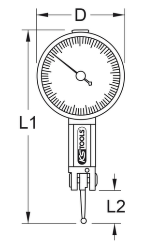 KS Tools Präzisions-Messuhr  mit Nulleinstellung 0-0,8mm Standard 2 L