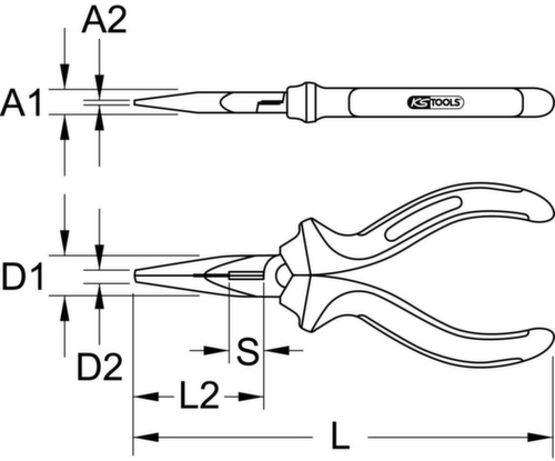 KS Tools BERYLLIUMplus Telefonzange 180 mm Standard 3 L