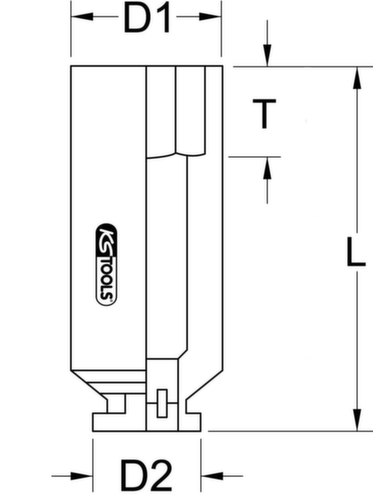 KS Tools 1.1/2" Sechskant-Kraft-Stecknuss Standard 4 L