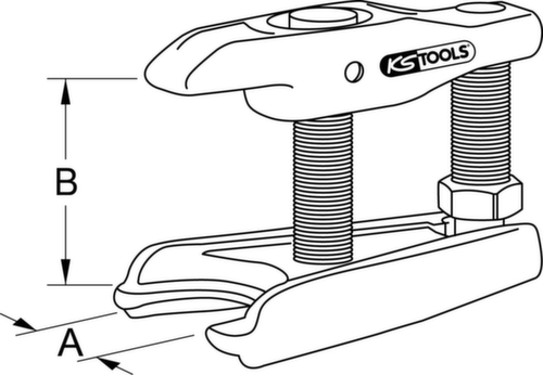 KS Tools Universal-Kugelgelenk-Abzieher Technische Zeichnung 1 L