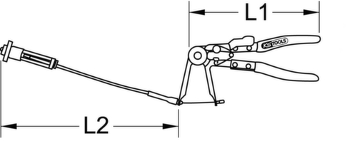 KS Tools Schlauchschellenzange Technische Zeichnung 1 L