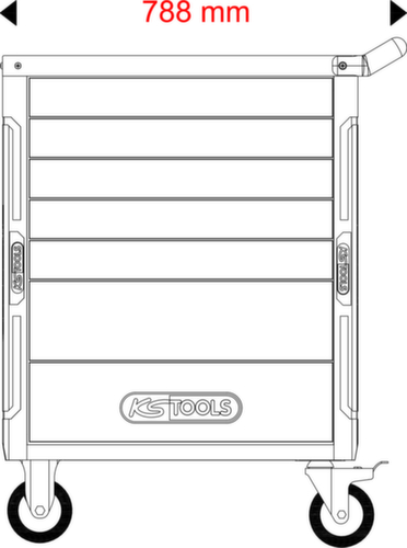 KS Tools Werkzeugwagen RACINGline, 7 Schublade(n) Technische Zeichnung 4 L