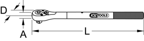 KS Tools 3/4" CHROMEplus Teleskop-Umschaltknarre Standard 7 L