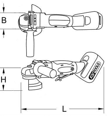 KS Tools Akku-Winkelschleifer 7000 U/min mit 2 Akkus und 1 Ladegerät Standard 9 L