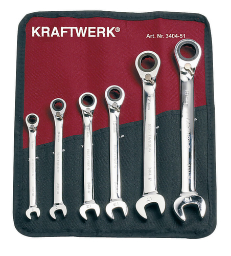 KRAFTWERK® 6-t. GearWrench-Satz 8-19 mm Rolltasche Standard 1 L