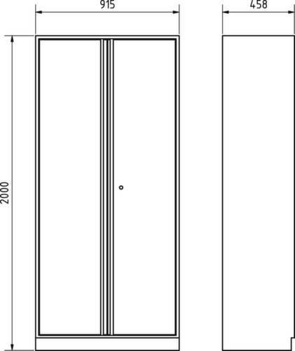 KRAFTWERK® MOBILIO Hochschrank Technische Zeichnung 1 L