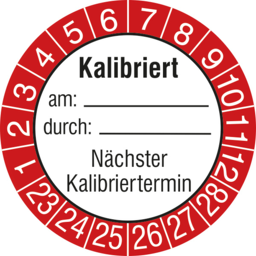 Runde Prüfplakette ohne Jahresfarbe Standard 7 L