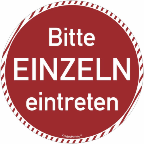 Türschild SafetyMarking®, "Bitte EINZELN eintreten" Standard 1 L