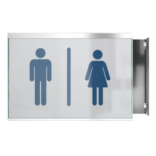 Fahnenschild GlasFix "WC" Standard 1 L