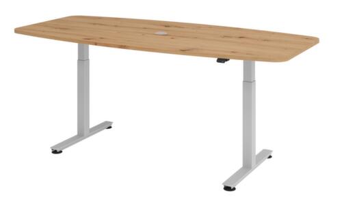 Elektrisch höhenverstellbarer Konferenztisch, Breite x Tiefe 2200 x 1030 mm, Platte Eiche Standard 2 L