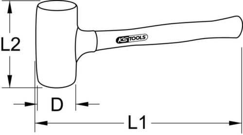 KS Tools Rückschlagfreier Schonhammer Technische Zeichnung 1 L