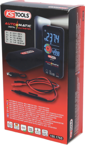 KS Tools Automatik Digital-Multimeter inkl. Prüfspitzen Standard 4 L