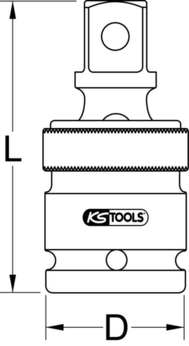 KS Tools 3/4" Kraft-Kugelgelenk Technische Zeichnung 1 L