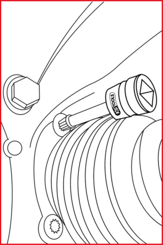 KS Tools 1/2" Spezial-Kraft-Bit-Stecknuss-Satz Vielzahn Technische Zeichnung 2 L